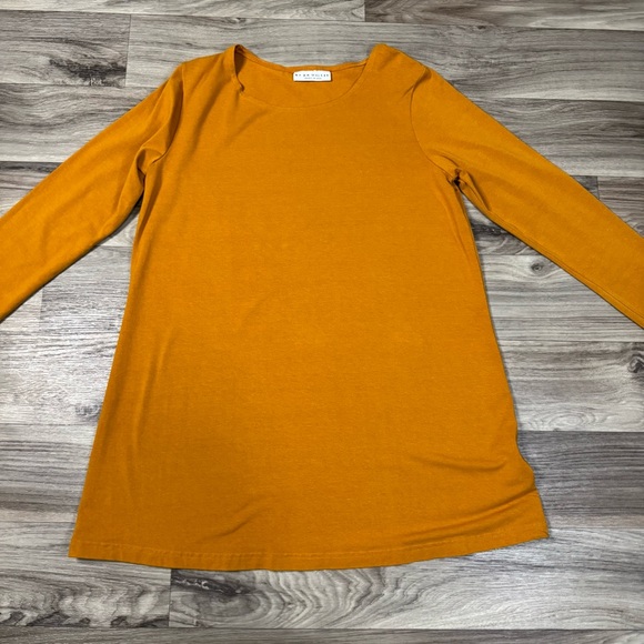 Bryn Walker Made in USA Size Small Orange Bamboo Blend Long Sleeve Tunic Shirt - Picture 5 of 7